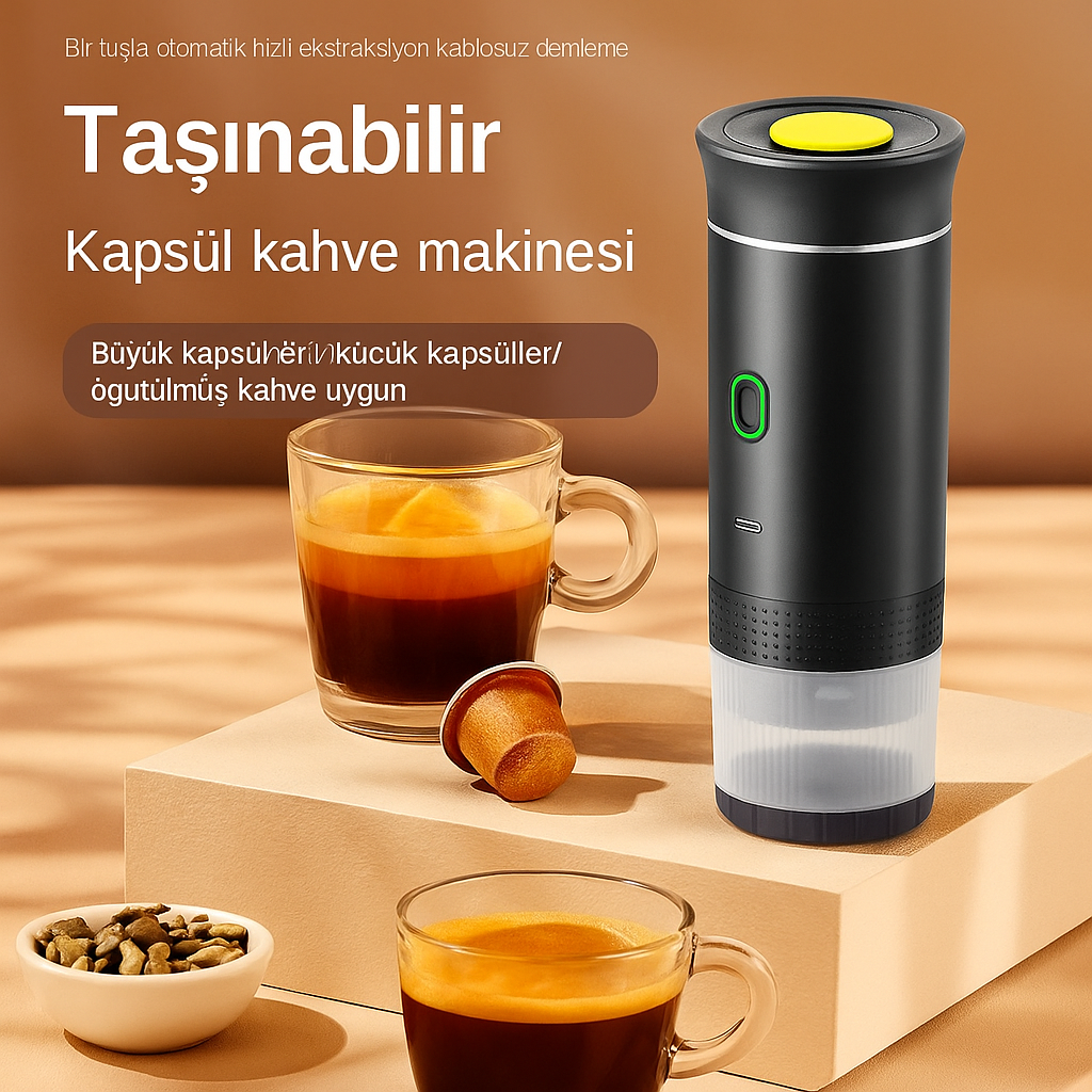 Taşınabilir Kablosuz Kahve Makinesi