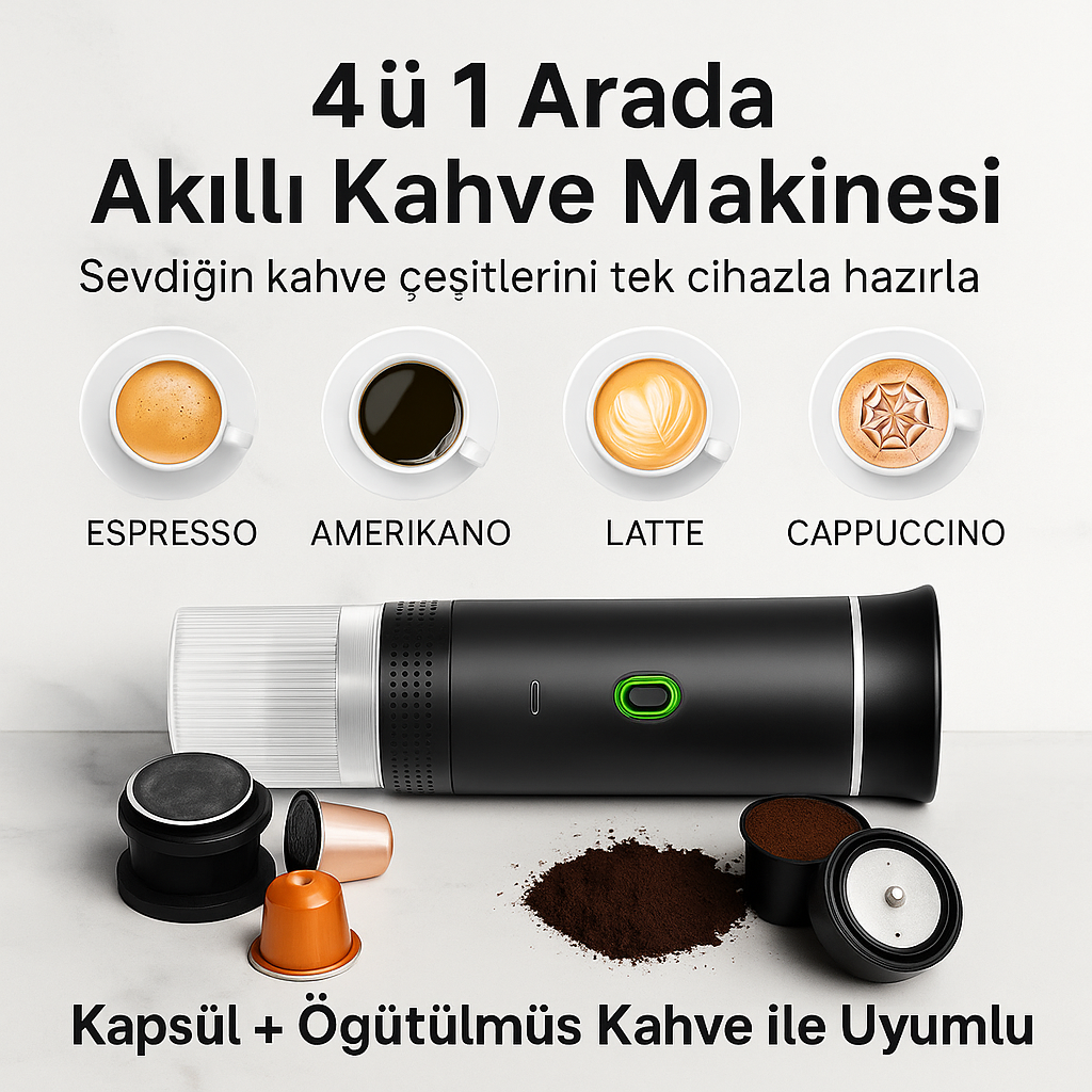 Taşınabilir Kablosuz Kahve Makinesi