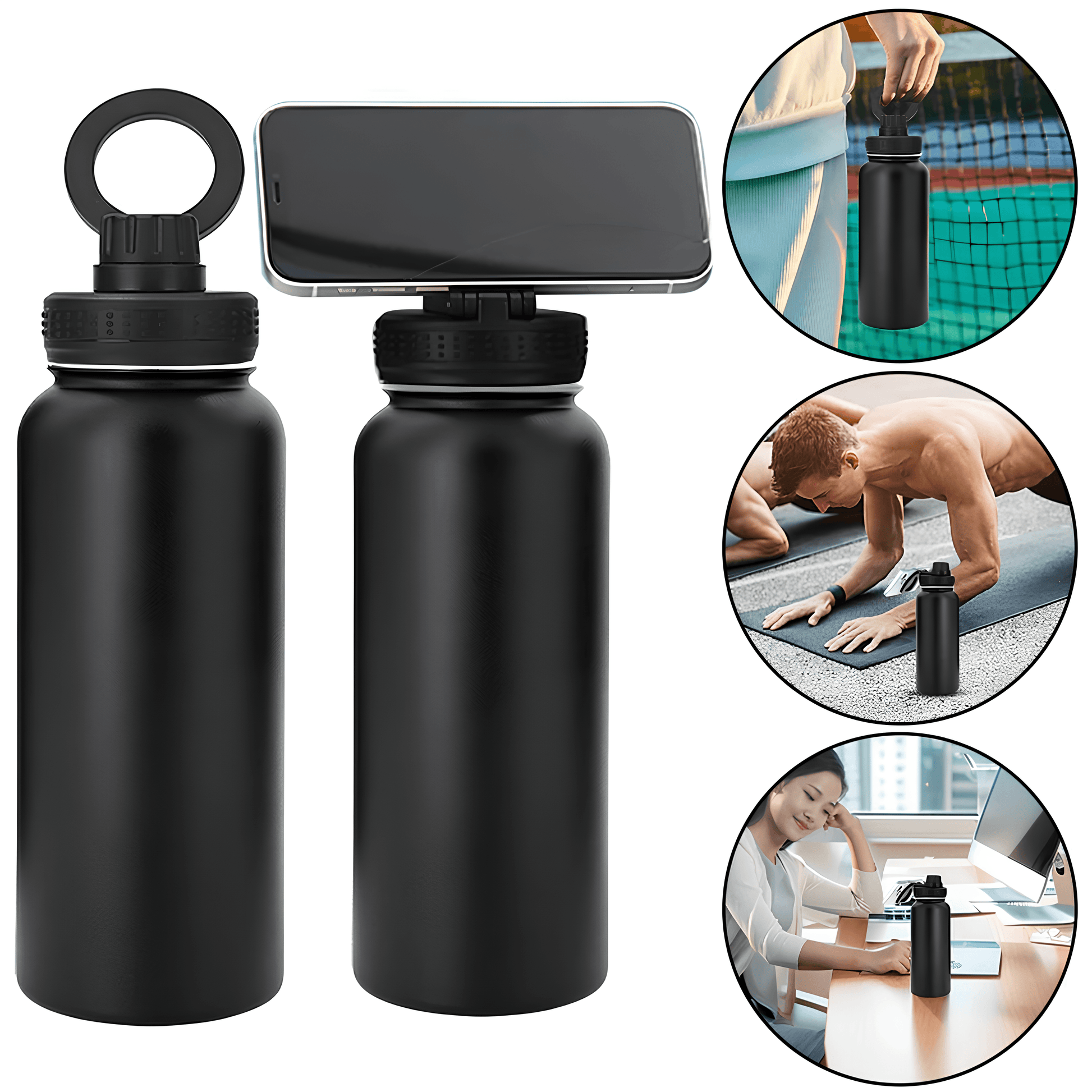 Magsafe Bottle - Manyetik Kapaklı 1000ml Paslanmaz Çelik.